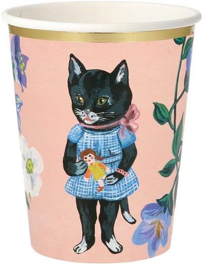 Amazon Com Meri Meri Nathalie Lete Flora Cat Party Cups In 8 Charming Designs Toys Games