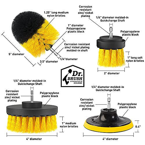 Holikme 16 Piece Drill Brush Power Scrubber Cleaning Brush Extended