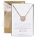 A+O Gift for Mom, CZ Pave Disc Necklace in 14K Rose Gold