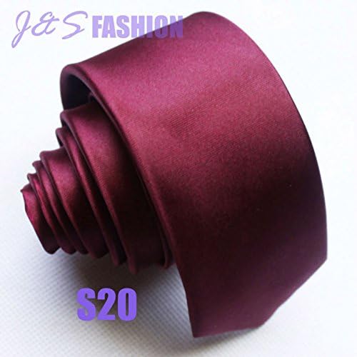 Amazon メンズファッション小ネクタイ5センチ 純粋な固体ネクタイポリエステルネクタイ2 ダークレッドのネクタイ選ぶための30色 ネクタイ 通販