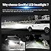 LED Headlight Bulbs GeeMai All-in-one Conversion Kit-9012,Super Bright 4 Top CSP Light Source, 360° No Dead Light,14000LM/100W,6500K White Light-50000 Hour Service Life.