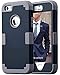 BENTOBEN iPhone SE Case, iPhone 5S Case, iPhone 5 Case, Heavy Duty 3 in 1 Full Body Rugged Shockproof Hybrid Hard PC Soft Rubber Bumper Drop Protective Boys Men Cover for iPhone SE/5S/5,Navy Blue/Gray