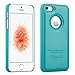 AMOVO Case for iPhone SE [2 in 1], iPhone SE Wallet Case [Detachable Wallet Folio] [Premium Vegan Leather] iPhone SE 5 5S Leather Case with Wrist Strap (Aqua)