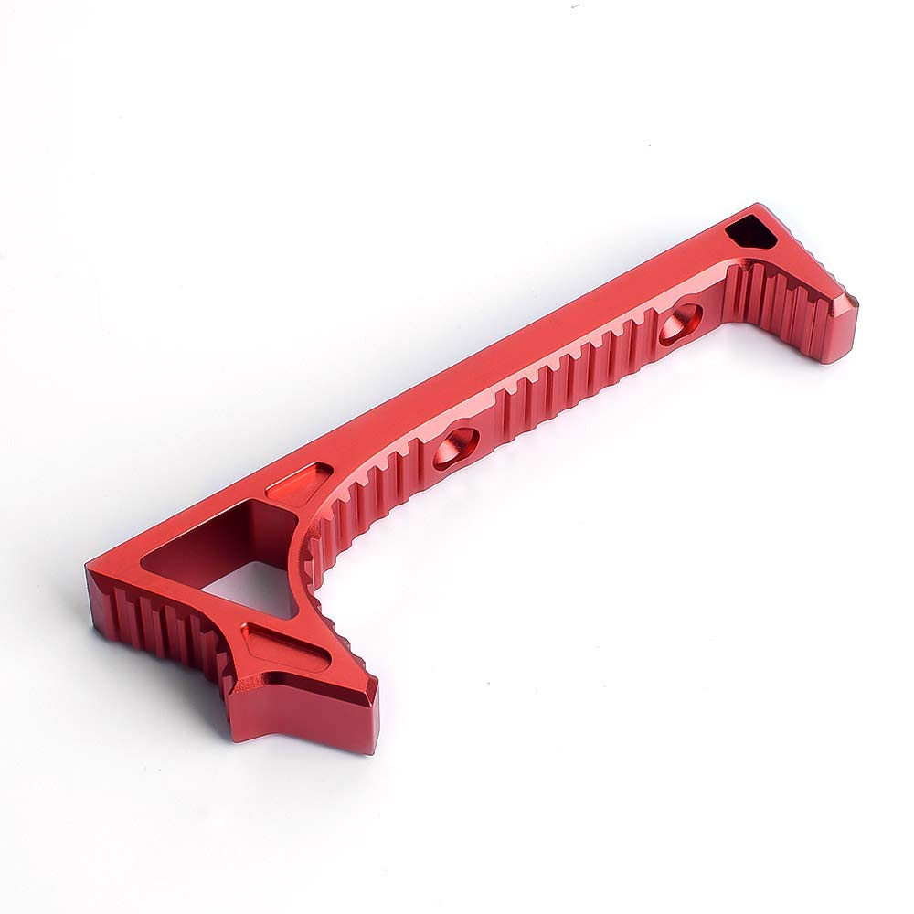 SBGJMY Tactical Keymod Foregrip Aluminum Link Curved Angled Hand Stop Front Grip Foregrip for Keymod Handguard System (Red)