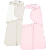 littogoose 2-Pack 0.5 TOG Newborn Sleep Sack, All-in-One Swaddle Wrap with Silent Velcro for Infants (0–3 Months)