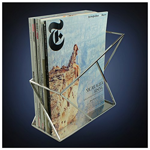 ArtsOnDesk Modern Art Magazine Holder st214 Stainless Steel Satin Finish Patent Applying for-File Holder Newspaper Book Brochure Rack Organizer Box Basket Christmas Thanksgiving Gift