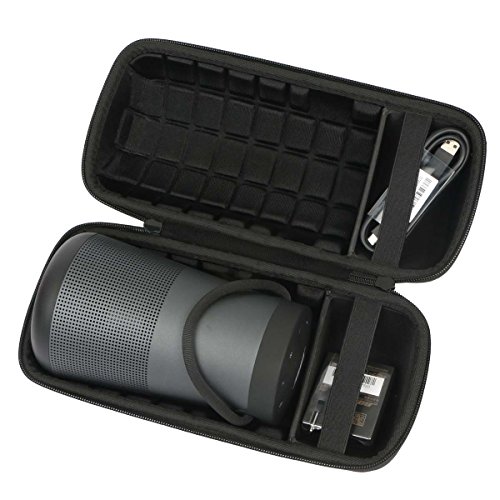 Khanka Hard Travel Case Replacement for Bose SoundLink Revolve+ Bluetooth Speaker, Triple Black (Fits Charging Cradle)
