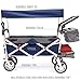 Creative Outdoor Wagon for Kids Push Pull Collapsible Stroller Folding Cart | Silver Series | Beach Park Garden & Tailgate | Navy Blue