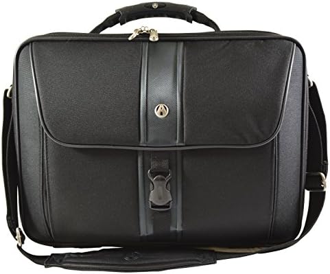 Avenues 17" Laptop Computer Case - Executive Messenger Bag Briefcase "The Citadel" Black-Grey