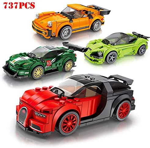 4 Pcs Creator City Super Racers Speed Champions Supercar Racing Car Building Blocks Compatible Legoings Technic Brick Child Toys No Original Box-3