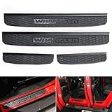 Airain for 2018 2019 Jeep Wrangler JL 4 Door Sill Guards Door Step Sill Scuff Plate Protectors (Wrangler Style), Black