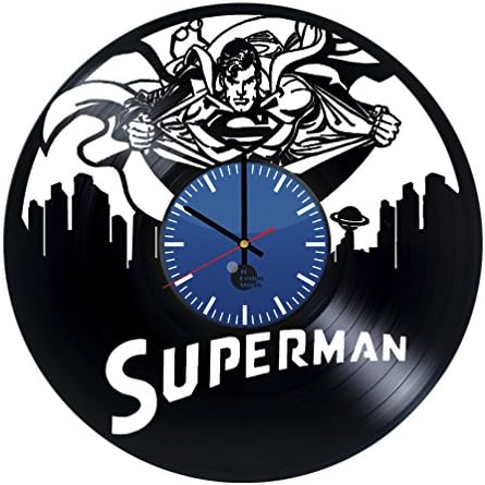 Superman DC Comics Superhero Handmade Vinyl Record Wall Clock Fun gift Vintag...