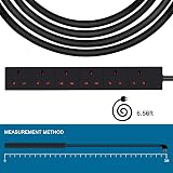 EXTRASTAR 6 Way Extension Lead 13A UK Plug 2m Black Power Strip view 3
