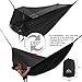 Double Hammock - Everest | Bug & Mosquito Free Camping & Outdoor Hammocks Tent Reversible Integrated BugNet YKK Zipper Ripstop Diamond Weave Nylon Carabiners & Tree Saver Straps | Black