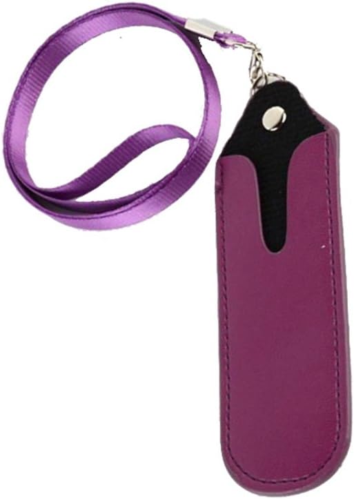 styleinside 2 Pcs For E-Cig Shisha Pen Holder Neck Strap Lanyard PU Leather Pouch for Ego Cigarette Purple