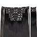 S-noilite 8PCS/SET Full Head Clip in Hair Extensions 140Grams Thick Real Natural Synthetic Hairpiece(23inches-straight, Jet Black)