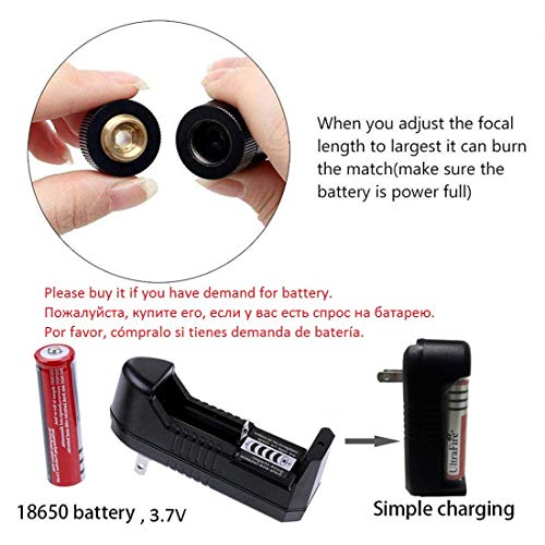 Green Light Pointer High Power Visible Beam with Adjustable Focus for Hunting Hiking - Thumbnail 4