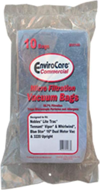 EnviroCare 10 Replacement for Allergy Vacuum Cleaner Bags 611780, 613325, Nobles Portapac 1& 2, Nobles Strap-A-Vac II, Tennant, 3000/3050, Castex, 900005 Portapac