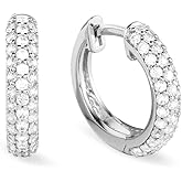 Fully Iced Cz Honey Comb Flower Set Men's Women 3D Gold Hoops Cartilage Cuff White Gold Plated 925 Sterling Silver Post Ice Out Unisex Huggie Hoop Earrings For Men Jewelry Gifts For Dad Fathers