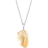 Raw Gemstone Necklace Silver Birthstones