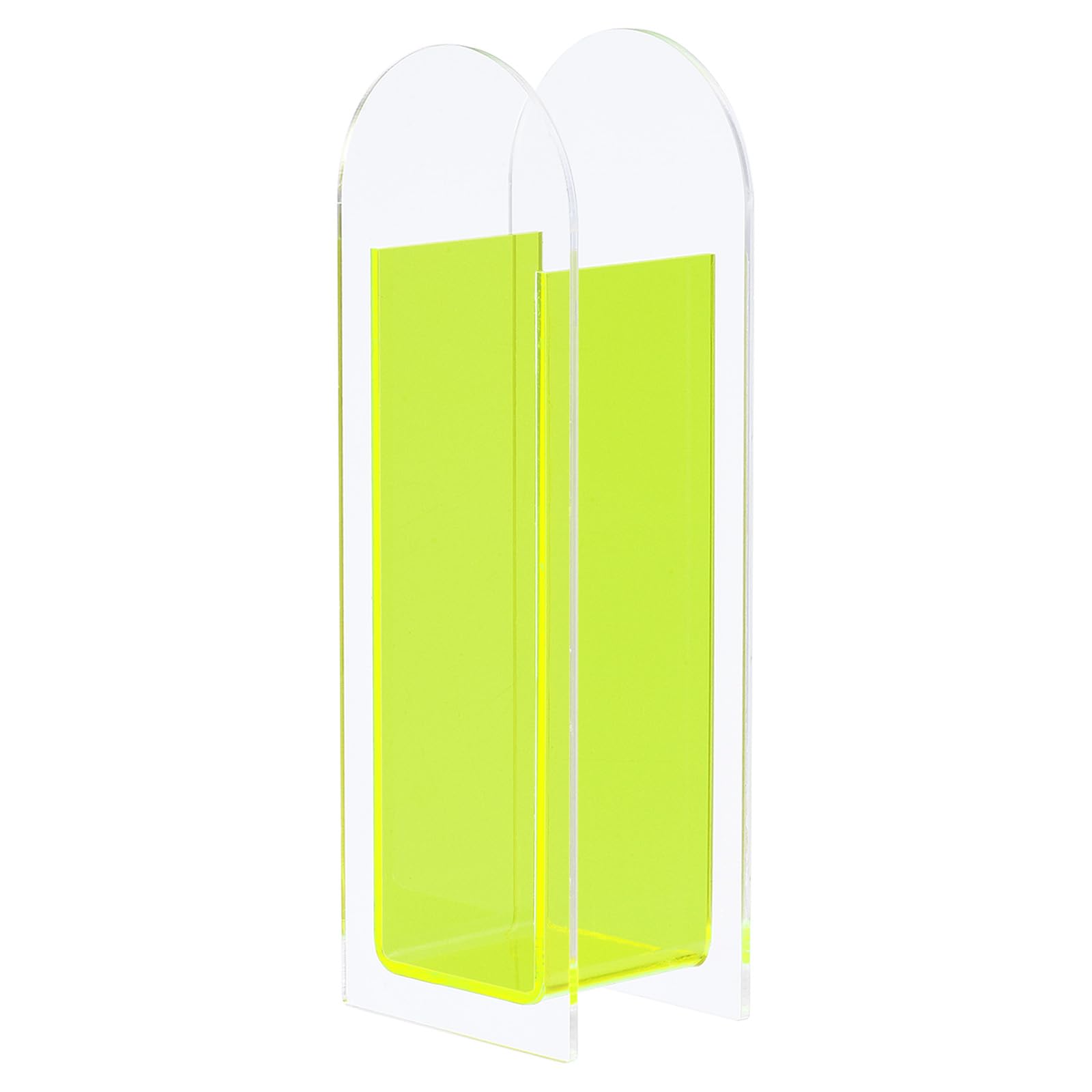 PATIKIL Acrylic Vase, Arch Acrylic Floral Vase Clear Geometric Plastic Decorative Vase for Wedding Table Centerpiece Home Decor, Green
