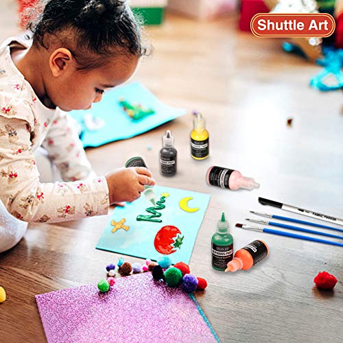 6 Permanent+Brushes+Palette+Stencils+Metallic