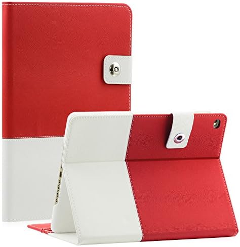 iPad Pro 12.9 Case, SAWE Hybrid leather Folio Case Cover for Apple iPad Pro 12.9 inch 2015 with Built-in Stand &amp; Card Slots Auto Wake / Sleep Smart Cover (iPad Pro, Red Hybrid)