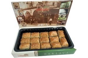 SINCE 1871 GÜLLÜOGLU Gulluoglu Vegan Baklava with Pistachio, 28 pieces, (2.2lb - 1000gr), daily fresh shipment from Istanbul/Turkey