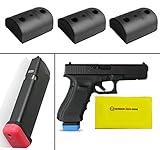 IMI Defense-PFP02 Pack of 3 Black Rubberized Glock Pistol Magazine Base Floor Plate Glock 17 19 22 23 25 26 27 28 31 32 & Gen 4 + Ultimate Arms Gear Care and Reel Silicone Lubricated Cleaning Cloth