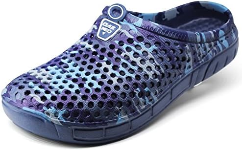 IVAO Mens Garden Clog Rain Shoes Quick Drying Sandal BlueCamo 8 D(M) US Men