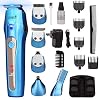 Ceenwes Cool 5 In 1 Mens Grooming Kit Professional Beard Trimmer Rechargeable Hair Clippers Multi-purpose Mustache Trimmer Waterproof Nose& Ear Body Trimmer For Men Father Husband Boyfriend