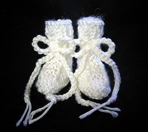 Snow White Hand Knit Baby Booties