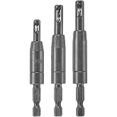 Bosch CC2430 Clic-Change 1/4in Self-Centering Drill Bit Set (3 Piece) | Cabinet Hardware Installation | Hinge Mounting | Pilot Hole Creation | Quick Change System | Door Fixture Applications