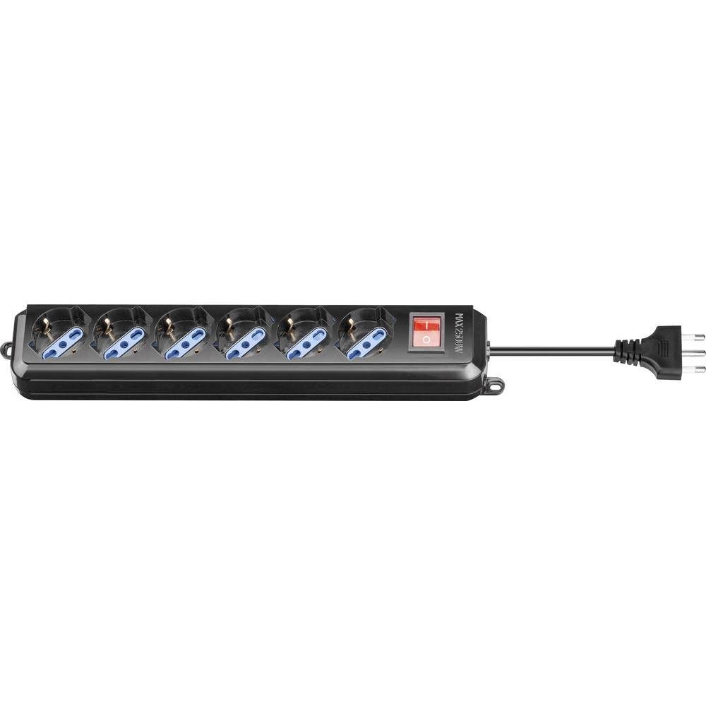 Goobay Multiple Socket 6 Seater with Illuminated Switch Black 10252
