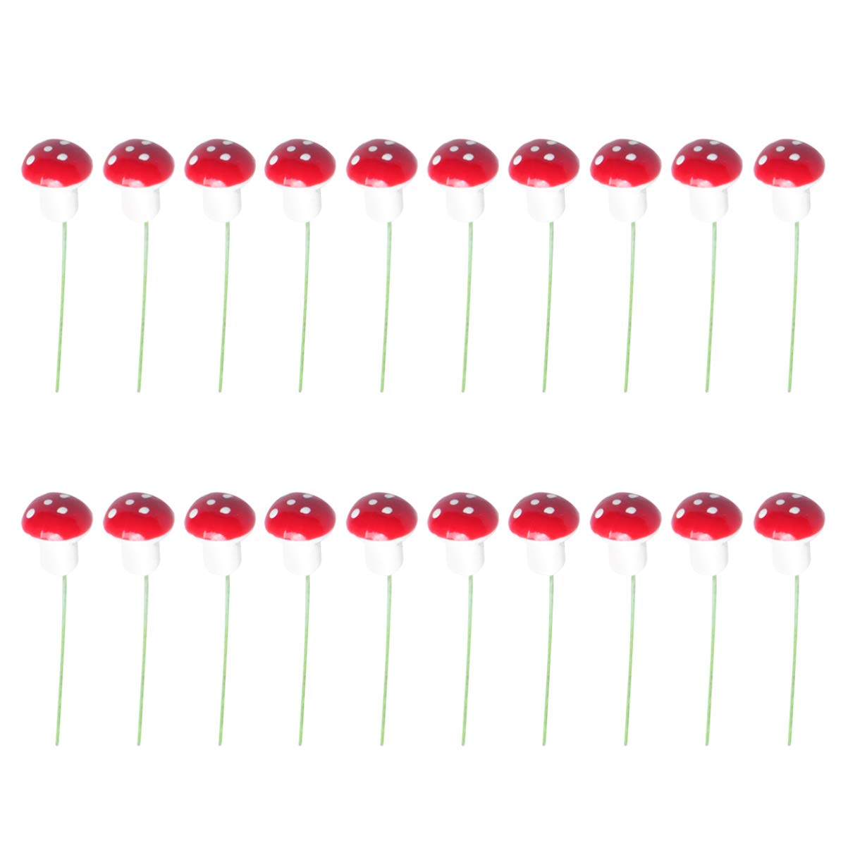 EXCEART 20pcs Resin Fake Mushrooms Artificial Mini Red Mushrooms Decorative Micro Mushroom Plant Fairy Garden Miniature Plants Decoration
