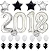 Silver 18 Birthday Decorations – Large, Pack of 20 | 18 Balloon Numbers 1 and 8 | Silver and White 18th Birthday Party Supplies Kit for Girls | 18 Year Old Bday | 18 Balloons for 18th Party Decor
