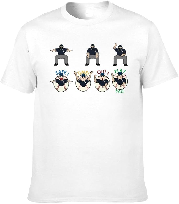 Amazon Co Jp 7種類の野球の審判のセット 面白いtシャツメンズ 綿100 吸汗速乾 快適 軽い 柔らかい カジュアル 半袖 シンプル クルーネック フィット春夏秋 服 ファッション小物