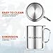 Stainless Steel Camping Mug - Sturdy Stainless Steel Carabiner Cup - Reusable Eco-Friendly Cup for Travel - Portable - Lightweight