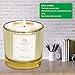 CHLOEFU LAN Scented Candle Jasmine Long Burning (40 hours) Strong Fragrance Soy Aromatherapy Candle for Home Decorative,Best Gifts with Golden Glass (Night Jasmine)thumb 2