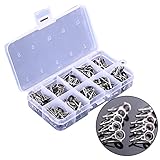Sougayilang 80x in Box Small Freshwater Fishing Rod Parts Tip Tops Stainless Repair Guides DIY Set Kits