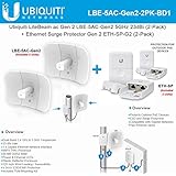 LiteBeam ac Gen 2 LBE-5AC-Gen2 5GHz Airmax 2X2 MIMO 23dBi 450+ Mbps CPE (2-Pack) with Ethernet Surge Protector ETH-SP for Outdoor High-Speed (2-Pack)