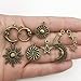 80 PCS Sun Moon Star Charms Collection - Mixed Antique Silver Bronze Metal Alloy Pendants for Jewelry Making DIY Findings (HM81)