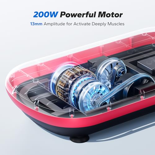 MERACH Vibration Plate Exercise Machine, vibrating plate machine 200KG Capacity, Bluetooth and Silicone Pedal, Stimulate Deep Fat, Vibration Plate for Lymphatic Drainage