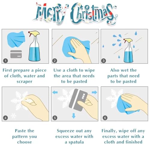 130PCS Christmas decoratives Window Stickers, Holiday Snowflake Santa Claus Reindeer Stickers