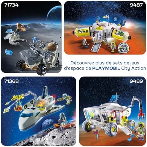 Espace Astronaute de l'ESA avec Robot, avec Engin martien, Station d'analyse et 3 échantillons de Roche, Exploration Spatiale, Coffret de Jeu de Haute qualité, À partir de 4 Ans, 72014