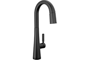 Delta Faucet Monrovia Touch Bar Faucet, Matte Black Bar Faucet, Bar Sink Faucet Single Hole, Wet Bar Faucets with Pull Down Sprayer, Prep Sink Faucet, Touch2O Technology, Matte Black 9991T-BL-DST