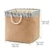 2-Pack Toy Canvas Storage Basket Organizer, EZOWare Collapsible Laundry Hamper Bucket Burlap Bin For Nursery, Baby, Office, Bedroom, Closet, Laundry & More - with Blue and White Trim Medium