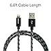 Nekteck Lightning to USB Cable Charger [Apple MFi Certified] Nylon Braided Cord 6.6ft/ 2m Compatible with iPhone X/XS Max/ 8 7/ 7Plus 6s / 6/ Plus SE iPad Pro Air 2 Mini 4/3 iPod 5 More (Black)