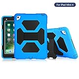 iPad mini 4 Case, Aceguarder New Design iPad Mini 4 Case for Kids Dustproof Shockproof Super Protection Cover Case with Stand for iPad mini 4 (Blue Black)
