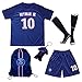 2018/2019 PSG Paris Saint Germain Home #10 Neymar JR. Football Futbol Soccer Kids Jersey Shorts Socks Set Youth Sizes (9-10 Years)
